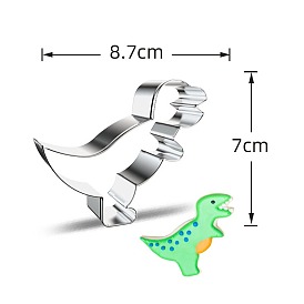 DIY 430 Stainless Steel Dinosaur-shaped Cutter Candlestick Candle Molds, Fondant Biscuit Cookie Cutting Mould