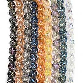 Гальванические стеклянные бусины, лиса, с половиным покрытием