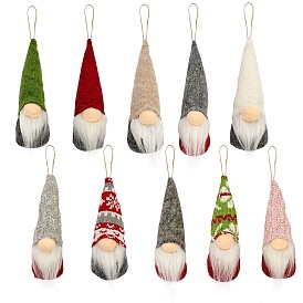 2 Sets 2 Style Cloth Christmas Doll Pendant Decorations