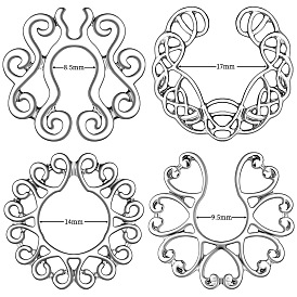 316 хирургические кольца для сосков из нержавеющей стали, узор в виде полого сердца