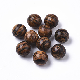 Бусины из природных сандалового дерева, воском, неокрашенными, круглые, для изготовления браслета из бусин мала