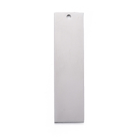 Pendentifs en acier inoxydable, estampillage d'une étiquette vierge, rectangle