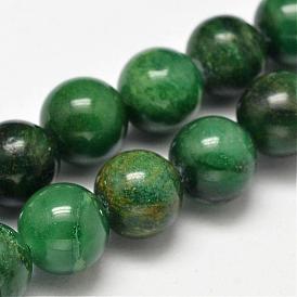 Rondes naturelles africaines perles de jade brins, non teint