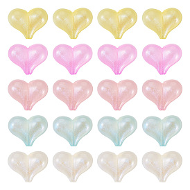 50 шт. 5 цвета радуги с переливающимся покрытием акриловые бусины, блестящие бусины в форме сердца