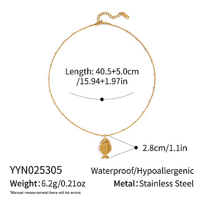 304 милые кулоны из нержавеющей стали с рыбьей костью для женщин