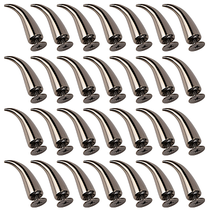 30Pcs Alloy Spikes Screwback Studs, Horn, with Screw, for DIY Craft Cool Rivets Punk