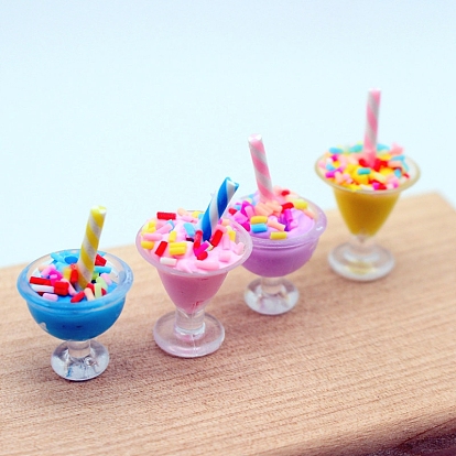 Модель мороженого из смолы, аксессуары для кукольного домика с микро-ландшафтом, притворяясь опорными украшениями