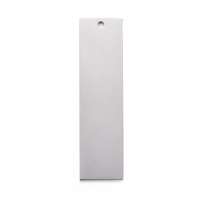 Pendentifs en acier inoxydable, estampillage d'une étiquette vierge, rectangle