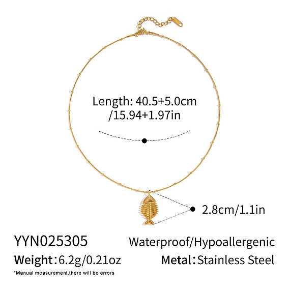 304 милые кулоны из нержавеющей стали с рыбьей костью для женщин