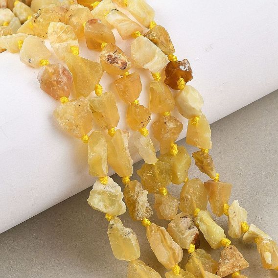 Необработанные натуральные желтые опаловые бусины, самородки