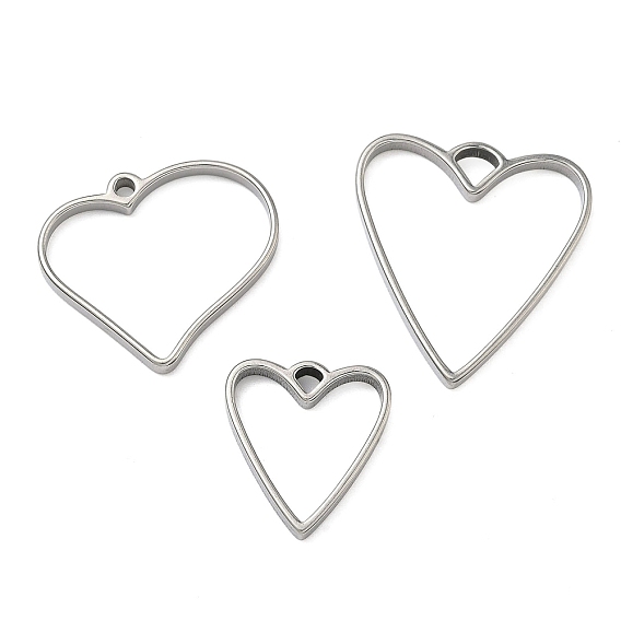 Сердце 304 эмалированные элементы из нержавеющей стали, подвески с открытой рамкой, для diy уф смолы, эпоксидная смола, Прессованные цветочные украшения