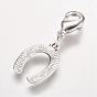 Alloy Pendant, with Brass Lobster Claw Clasps, Horseshoe