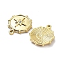 Ion Plating(IP) 304 Stainless Steel Charms, with Crystal Rhinestone, Flat Round with Star Charm