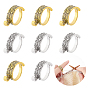 8Pcs 2 Colors Alloy Wrap Cuff Ring, Knitting Loop Crochet Loop, Yarn Guide Finger Holder for Women