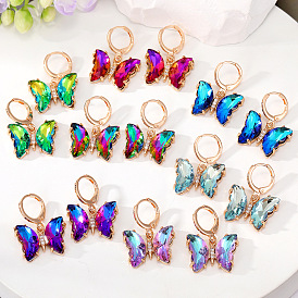 Colorful Butterfly Crystal Zircon Earrings for Women