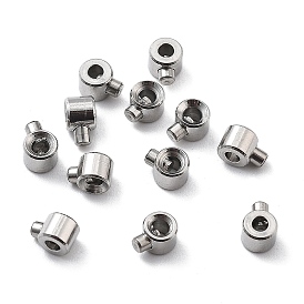 304 Stainless Steel Crimp Beads, Loose Spacer Beads, Rondelle