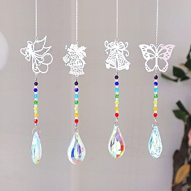 Стеклянные ловцы солнца в форме слезы на рождественскую тематику, чакра висячие украшения, создатель радуги, для украшения сада и дома