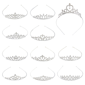 12 шт. 12 стили резинки для волос из сплава со стразами, корона