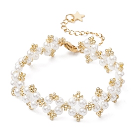 Браслеты из ракушечного жемчуга для женщин, со стеклянными бисеринами