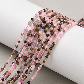 Натуральный турмалин бисер нитей, класс АА, граненые, круглые