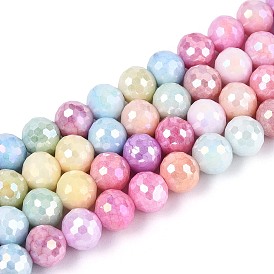 Антикоррозийные гальванические стеклянные бусины, круглые, имитация драгоценных камней, граненый(96 граненый)