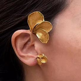 Alloy Flower Cuff Earrings for Women