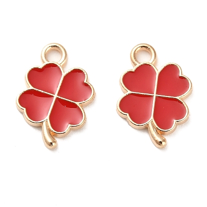 Подвески из эмали и сплава, золотой свет, клевер очарование