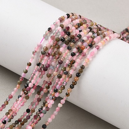 Натуральный турмалин бисер нитей, класс АА, граненые, круглые