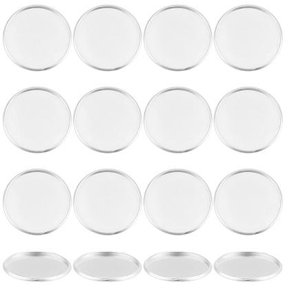 60Pcs 304 Stainless Steel Plain Edge Bezel Cups, Cabochon Settings, Flat Round