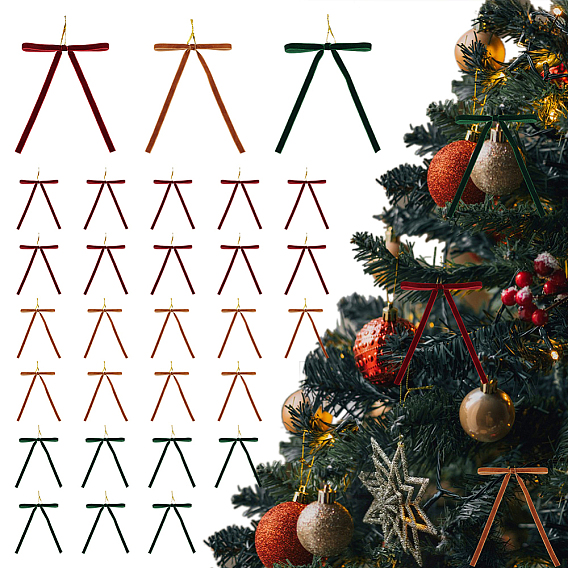 30шт. 3 цвета бархатный бант, с проволочными стяжками, для поделок подарочная упаковка свадебные конфеты украшение партии