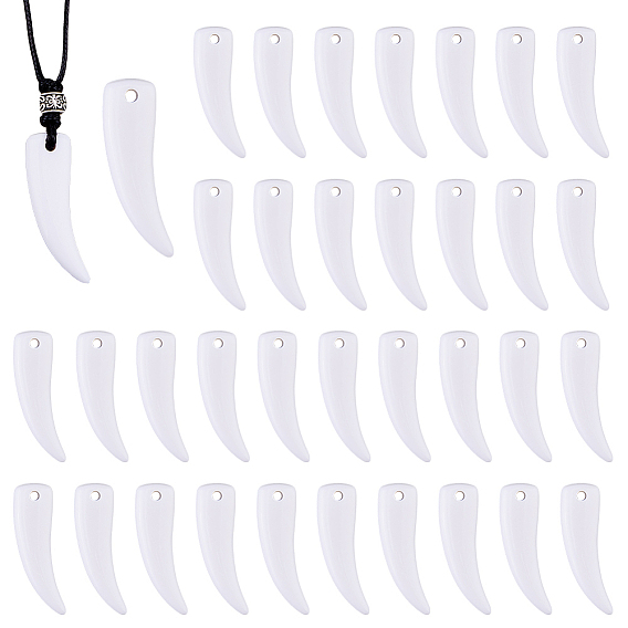 100 шт. Непрозрачные подвески из акрила, Форма зуба волка