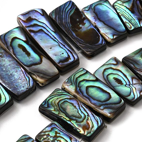 Природные пауа стеклянные бусы нити, трапециевидные, Топ пробуренной