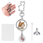 Pendentifs décoratifs en forme de flacon de parfum en verre ouvrable, avec fermoirs pivotants en alliage et 304 entonnoirs en acier inoxydable et chiffon de polissage en daim pour l'argent.
