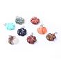 Gemstone Pendants, with Brass Findings, Flower