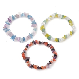 3 шт. 3 стиль, набор эластичных браслетов из натуральных и синтетических камней, украшенных бисером, штабелируемые браслеты