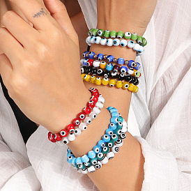 Colorful Evil Eye Bracelet with Beads - Fashionable Eye Jewelry for Women