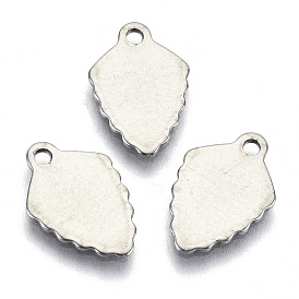 201 Stainless Steel Charms, Laser Cut, Stamping Blank Tag, Leaf