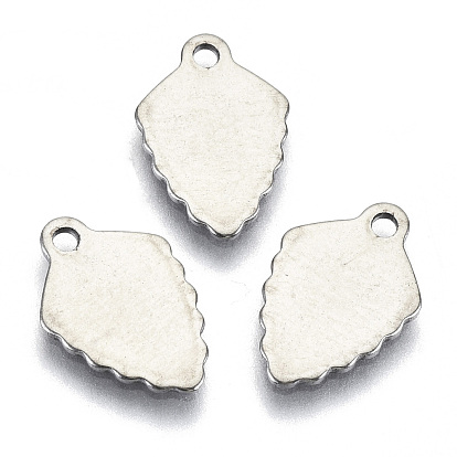 201 Stainless Steel Charms, Laser Cut, Stamping Blank Tag, Leaf