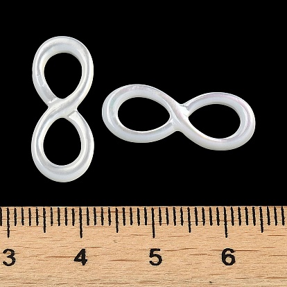 Natural White Shell Connector Charms, Infinity Links