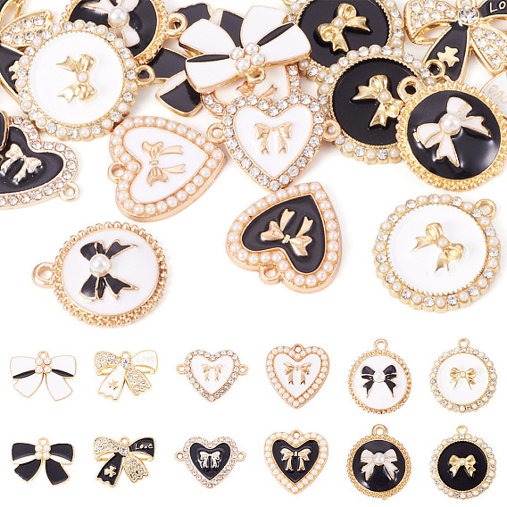 24 шт 12 стили подвески из сплава эмали, разнообразные