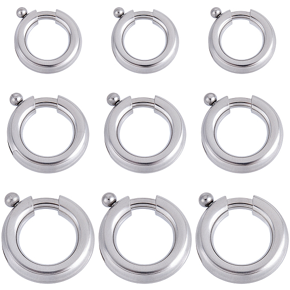 15 шт. 3 стили 316 кольца-затворы из хирургической нержавеющей стали, кольцо