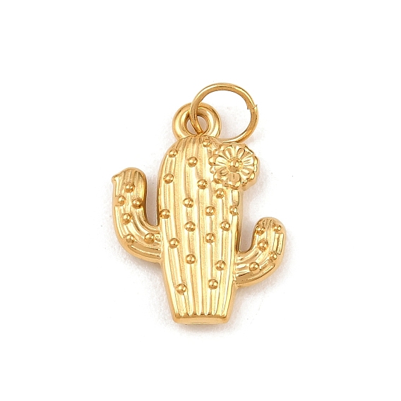304 подвески из нержавеющей стали, кактус с цветочным шармом, с целью перехода в кольце