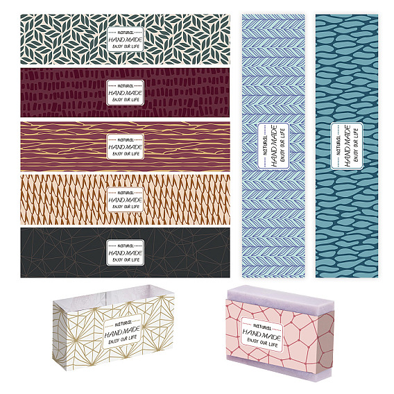 90 шт 9 стиль абстрактный текстура узор ручная работа мыло бумага бирка, Лента из художественной бумаги с двусторонним покрытием и текториальной мембраной, для упаковки мыла