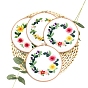 Flower Pattern Embroidery Kits, Including Embroidery Cloth & Thread, Needle, Instruction Sheet
