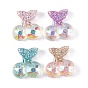 Transparent Epoxy Resin Fruit Cherry Decoden Cabochons, with Glitter Powder