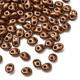 10g непрозрачные цветные стеклянные бусины, 2-луночное, овальные