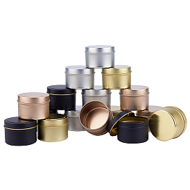 Iron Candle Bottles & Tinplate Candle Tins, Storage Containers for Cosmetic, Candles, Candies, with Lid