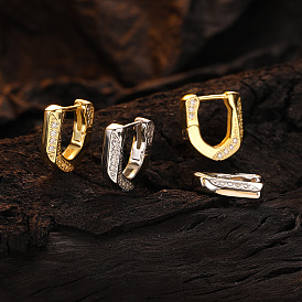 Geometric U-shaped Earrings in Trendy Street Style for Women - 925 Sterling Silver