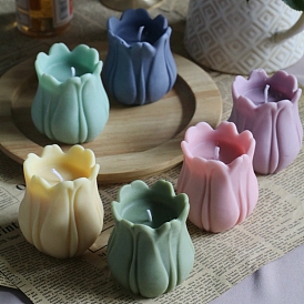 3d moldes para velas de silicona de grado alimenticio diy con flor de tulipán, moldes para velas de aromaterapia, moldes para hacer velas perfumadas