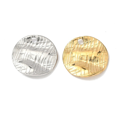 304 подвески из нержавеющей стали, плоские круглые прелести, ионное покрытие (ip)